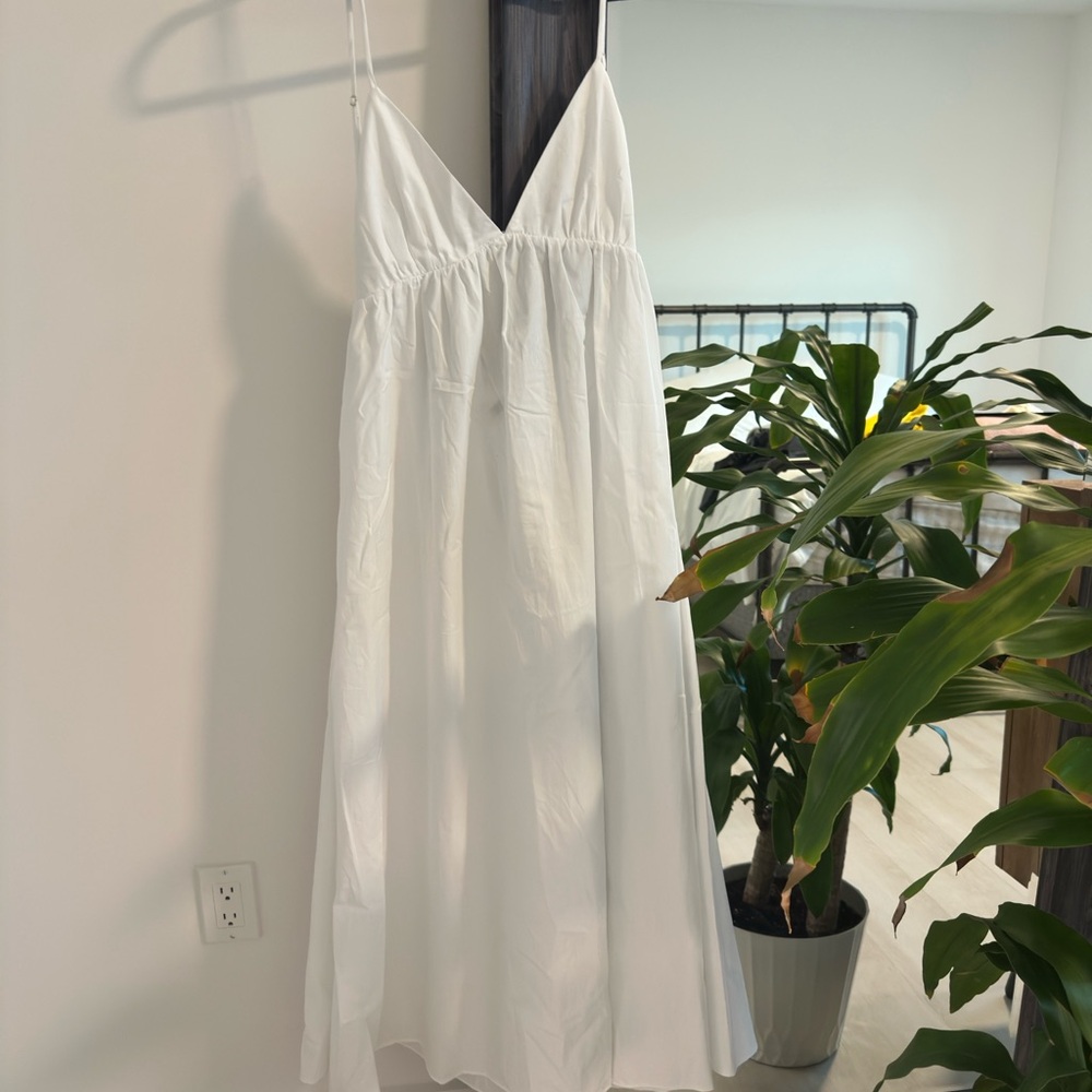 Zara Elegant White Backless Dress NWOT